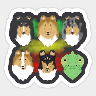 Collie Chameleon Sticker